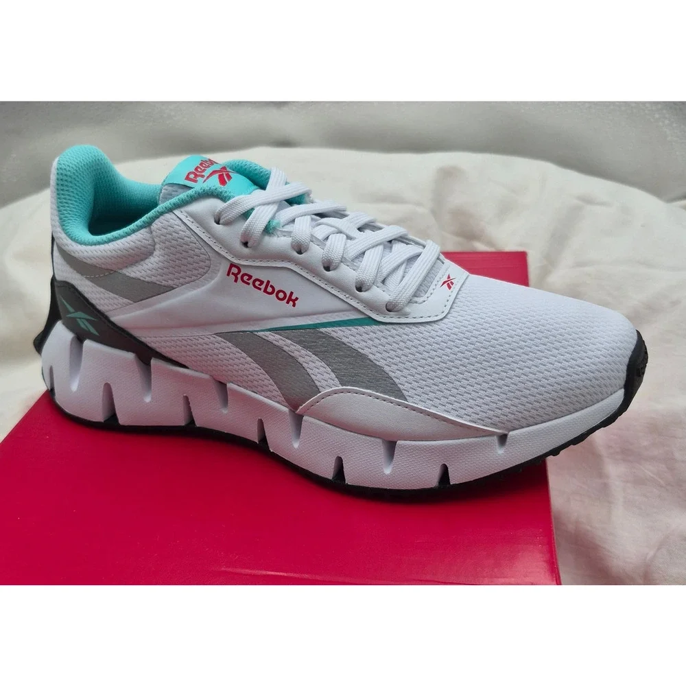 NEW Reebok Zig Dynamica STR running sneaker shoes white aqua grey Women size 11